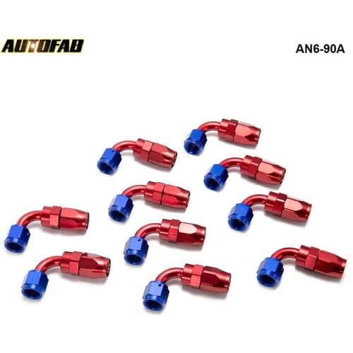 10PCS/LOT 90 Degree High Performance AN6 Hose End Fitting Aluminum oil cooler hose fitting AN6-90A