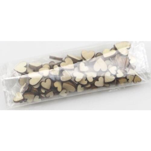 100pcs Mixed Love Heart Shape Wooden Wedding Table Scatter Decor Rustic Crafts