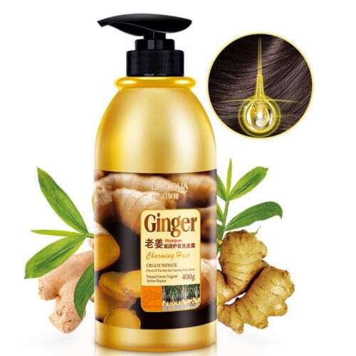 400ml Herbal Ginger Hair Shampoo No Silicone Oil Anti Dandruff Anti-Itching Cleansing Oil Control Hair Scalp Treatment Hair care