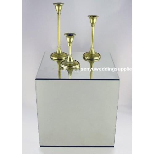 5pcs/set different size Square Mirror Vase Risers Cube for wedding table centerpieces senyu1991