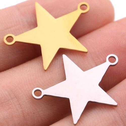 5pcs Stainless Steel Necklace for Women Lovers Gold /Steel Color Pentacle Pentagram Pendant Necklace Engagement Jewelry Wicca