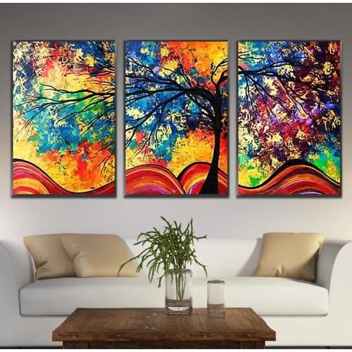Abstract Rich Tree Modern Landscape Poster and Print Canvas Painting HD Oil Wall Art Sofa Decorative Pictures Cuadros No Frame