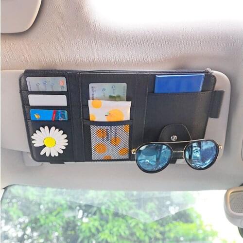Car eyeglasses holder ID card folder clip sunglasses case box auto sun visor glasses box 1pc