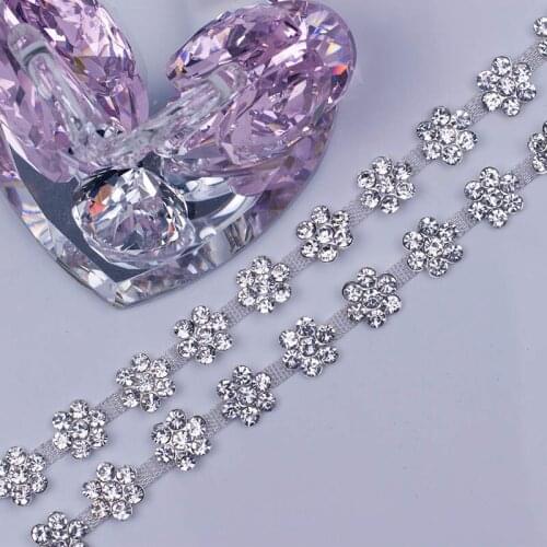 Free Shipping 5 yards Crystal Rhinestone Trim, Rhinestone Applique, Wedding Applique,Rhinestone Chain MALI017