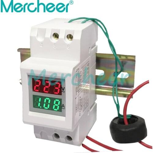 D37-2042 open /2P guide type 220V 100A digital display ac voltmeter ammeter