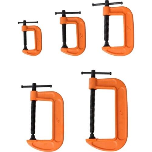 Woodworking Fixture G-Clamp 1"-5" Heavy G-Type Fixture Wide Jaw Openings Fixed Clamp with T-Bar Handle for Quick Fitting