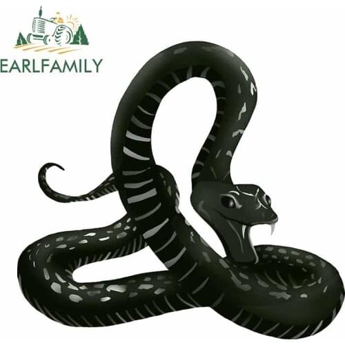 EARLFAMILY 13cm x 12.1cm for Black Circling Viper Bumper Car Sticker Windows Personality Decal Windows Bumper Car Assessoires