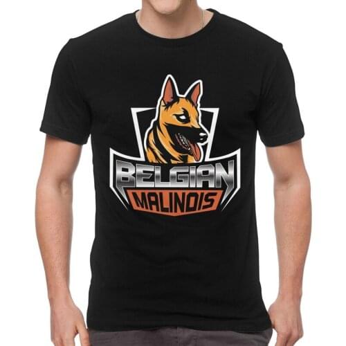 Belgian Malinois Shepherd Dog T Shirt Men Short Sleeve Cotton T-shirts Mechelaar Tee Graphic Tshirts Gift Idea