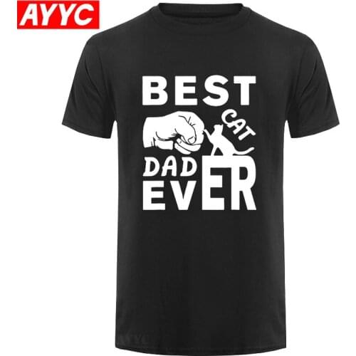 Funny Best Cat Dad Ever Paw Graphic T Shirt Mens Summer Style Fashion Short Sleeves Oversized Streetwear T Shirts