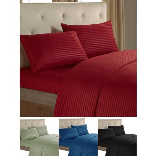 55 Stripe Bedding Set Queen King Bed Linens Mattress Protector Cover Bed Cover Bed Sheet With Elastic Home Linens Set