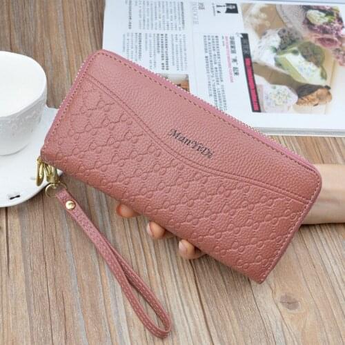 Womens Wallet Portfel Damski Purse Female Double Zip Wallet Large Female Leather Genuine Designer Wallets Monederos Para Mujer