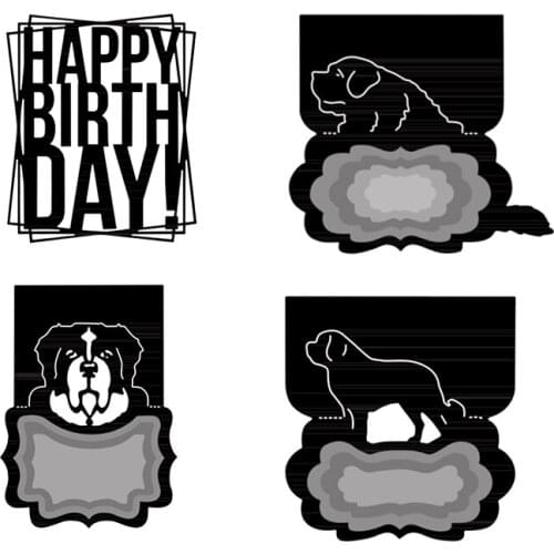 Dogs Metal Cutting Dies For Scrapbooking Craft DIY Die Cut Card Making Embossing Stencil Card Handmake Decorations