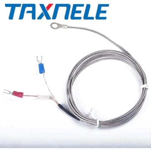K type 2m metal screening cable 6mm diameter hole ring head thermocouple temperature sensor