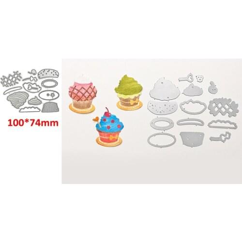 Cute Delicious Cake Cup Decoration Metal Cutting Dies Scrapbooking Album Paper DIY Cards Crafts Embossing Cut Dies 2019