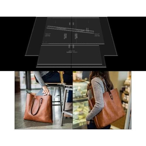 DIY leather craft sewing pattern women hand bag PVC template set