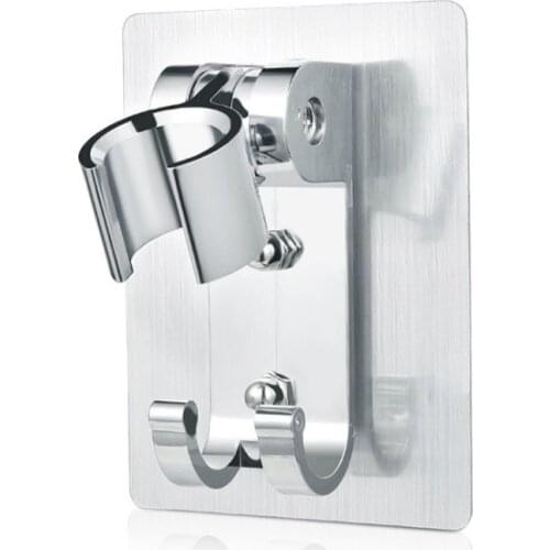 Wall Gel Mounted Shower Head Stand Bracket Holder Hand Held Bathroom Shower Head Fitting Portable Bathroom Accessories