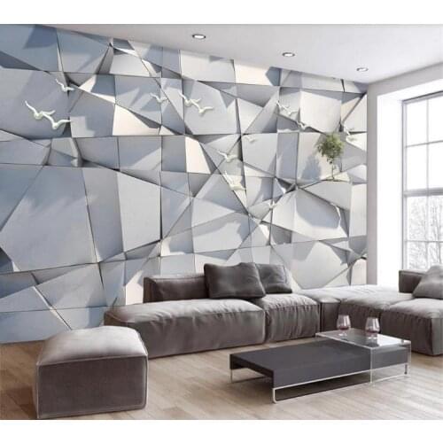 3D Photo Wallpaper Mural Modern minimalist abstract solid geometric flying bird living room bedroom Background Wallpaper mural