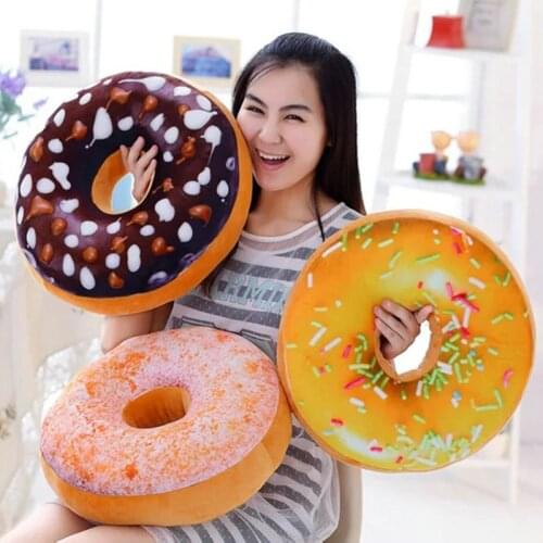 New Plush Soft Donut Doughnut Food Back Cushion Pillow Saddle Car Set Kids Gift