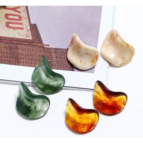 New Korean Charms Transparent Geometric Stud Resin Crystals Earrings for Women Girls Fashion Trendy Style Party Jewelry Brincos