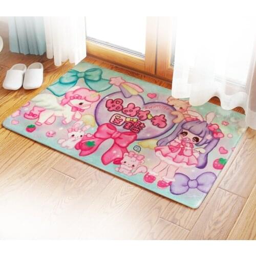 IVYYE 40X60CM Cute Girl Anime Rug Decoration Home Soft Carpets Cartoon Bedroom Floor Mats Bath Plush Rugs Doormat NEW