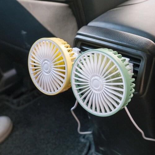 Portable Car Fan Air Vent Mount 3 Speed USB Cooling Fan with Colorful Breathing Light