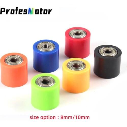 Drive Chain 6Colors 8MM 10MM Pulley Roller Slider Tensioner Wheel chains For Pit Dirt Street Bike Motorcycle CRF YZF EXC RMZ KLX