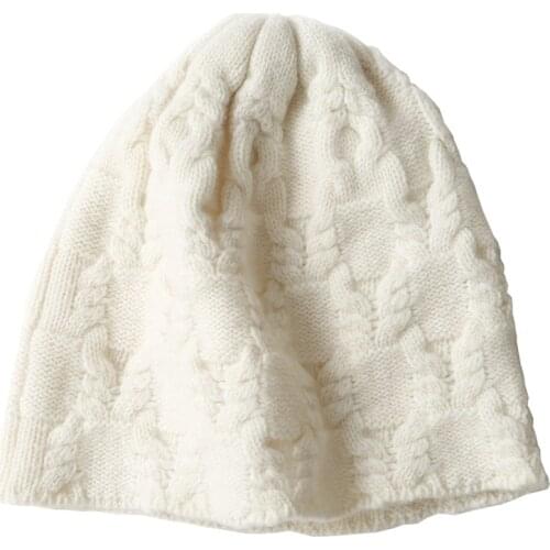 SHUCHAN Knit Womens Hats 30% Cashmere+70% Wool Geometric Adult Outdoor Keep Warm Wholesale Bonnets Bonnets for Women