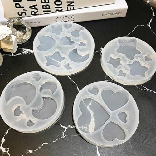 T84A Handmade All Sizes Moon Star Heart Keychain Pendant Resin Casting Molds Moon Star Silicone Molds Jewelry Making Tools