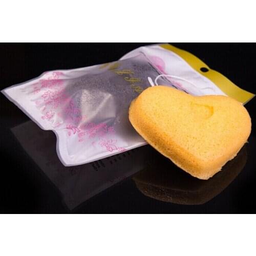 Natural Konjac Konnyaku Facial Puff Face Wash Cleansing Sponge heart shape 20pcs/lot with english package