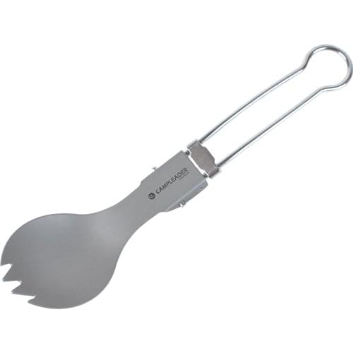 16*3.8cm Outdoor Camping Tableware Pure Titanium Fork Dual-purpose Folding Fork Spoon Lightweight Rice Fork Titanium Spoon