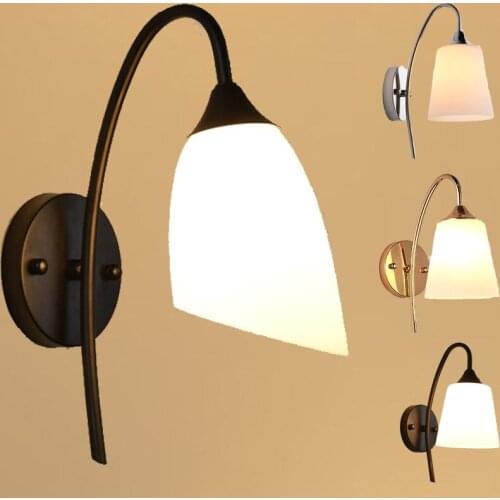 90-260v Pure White Bedside Modern Wall Lights American Bedroom Hotel Wall Lamp Room Corridor Passage Lamp Bed Led Sconce Indoor