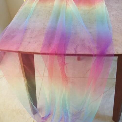 5 yards Tulle Fabric With Gradient Colors, Rainbow Mesh Lace Fabric Free Shipping