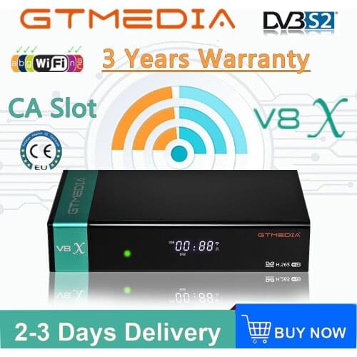 FTA 1080P Gtmedia v8X DVB-S2 Satellite Receiver upgrade hd gtmedia v8 nova/honor Support H.265 Built-in WiFi spain warehouse