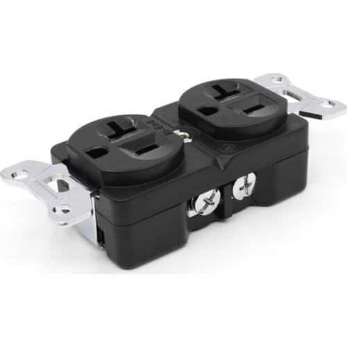 High quality one pieces Phosphor bronze Rhodium Plated AC 20A Power Receptacles wall outlet us version