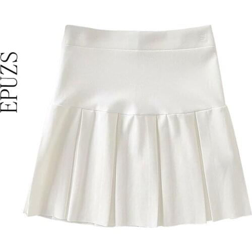Kawaii Women Tennis skirts women A-Line High Waist Pleated Skirt Slim Casual white mini skirts 2021 summer skirts