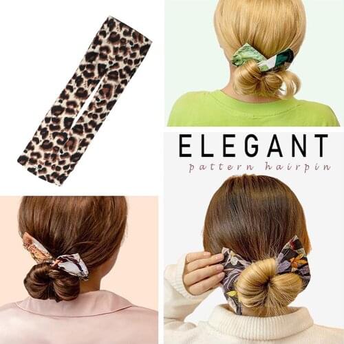 Women Fashion Fabric Hair Bands hair rope Summer Knotted Wire Headband Print Hairpin Deft Bun Hair Curler Tool