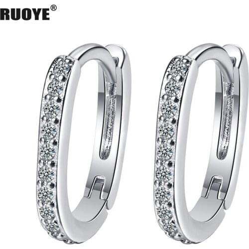 925 Sterling Silver Stud Earring Crystal Gold Earring For Women Fashion Female Korean Ear Jewelry New