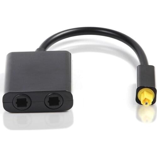 1 to 2 Digital SPDIF Optical Audio Splitter 2 Way Toslink Splitter Adapter 1 input 2 Output SPDIF Optical Cable Splitter Hub