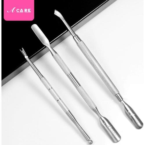 1pcs Dual-end Stainless Steel Nail Cuticle Pusher Spoon Remover Nail Art Tools Dead Skin Removal Pedicure Cleaner Nail Tool