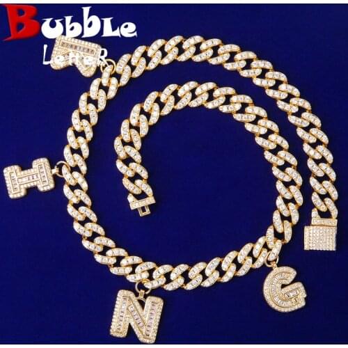 10mm Custom Name Cuban Necklace Gold Color Hip Hop Women Jewelry