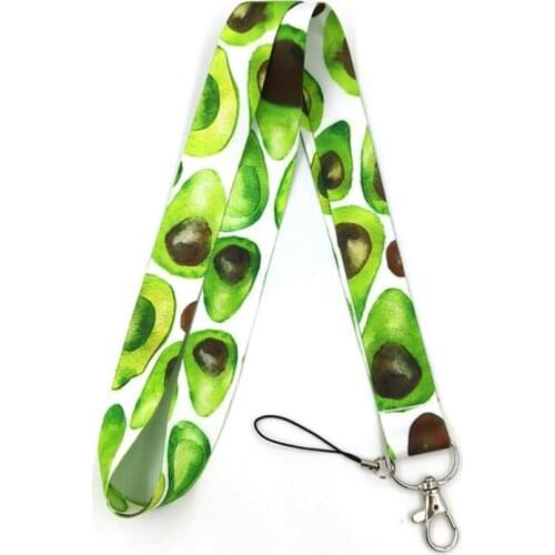 100pcs Avocado Neck Lanyard keychain Mobile Phone Strap ID Badge Holder Rope Key Chain Keyrings cosplay Accessories Gifts