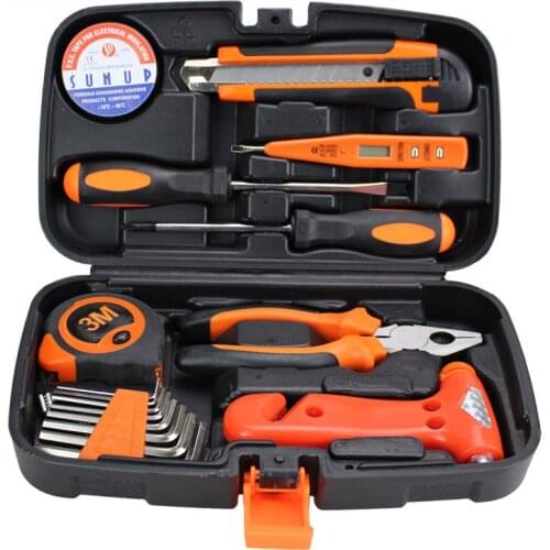 17 pcs Hand Tool Set Household Home use Hand Tools Kit Screwdriver Knife Electroprobe Multifunctional safety hammer HTS006