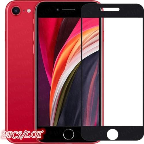 2PCS For Glass on iPhone SE 2020 Tempered Glass For iPhone SE2 SE 2 Screen Protector HD Full Cover Phone Film For iPhone SE 2020