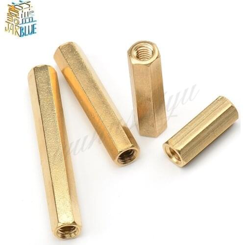 20PCS/LOT M3 Hex Screw M3 Female Hexagonal Brass PCB Standoffs Spacers Screw M3*5/6/8/10/12/15//18/20mm-100mm
