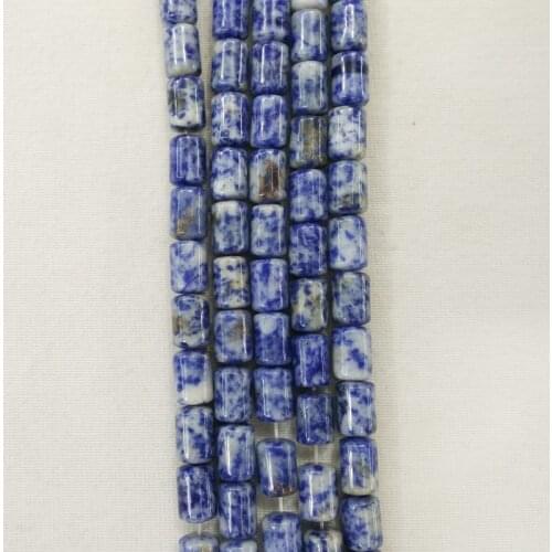 2016 Fashion top quality Natural Sodalite stone Cylinder Beads 10x14mm for necklace Bracelet Making Wholesale 50pcs/lot free