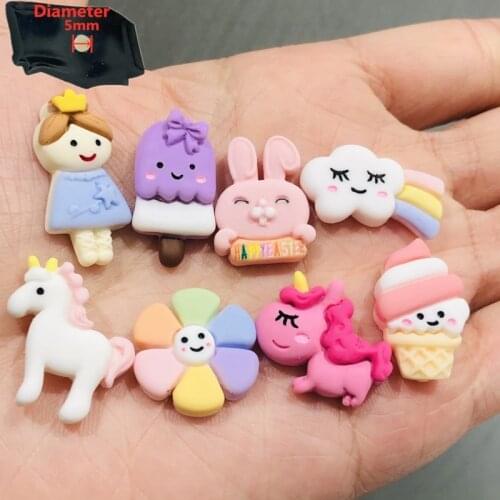 8PCS Resin Cute Cartoon Fridge Magnetic Sticker Kawaii Ice Cream Rabbit Flower Rainbow Unicorn Refrigerator Magnet Photo Wall