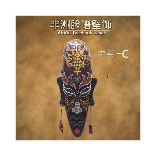 AFRICAN EXOTIC FIGURES MASK HANGING WALL MURAL PENDANTAFRICAN MASK FACEBOOK WALL-HANGING CRAFTS DECORATION MODEL ROOM CAFE KTV