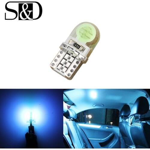Auto T10 Cool Ice Blue 194 W5W 168 COB 8-SMD Silica Car LED Super Bright Turn Side License Plate Light Lamp Bulb DC12V