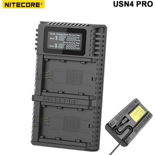 Nitecore USN4 PRO Digital Dual Slot Travel Camera Charger For Sony NP-FZ100 Batteries, Compatible With a7 III, a7R III, a9