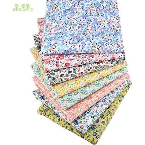 Little Refreshing Floral Printed Plain Cotton Fabric,DIY Sewing&Quilting Poplin Material For Baby&Childrens Shirts,Skirts&Dress